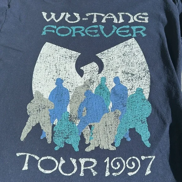 Vintage 1997 Wu-Tang Forever Clan Tour Men’s Large Navy - Picture 5 of 10